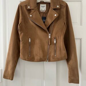 Abercrombie & Fitch Women's Brown Suede Moto Jacket - NWT